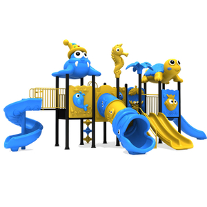 OL-76HY03701 kid's playhouse double slide outdoor